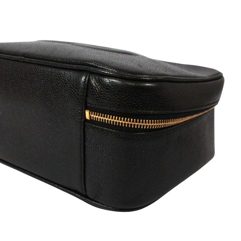 CHANEL Black Caviar Leather Logo Vanity Bag - Picture 5 of 15